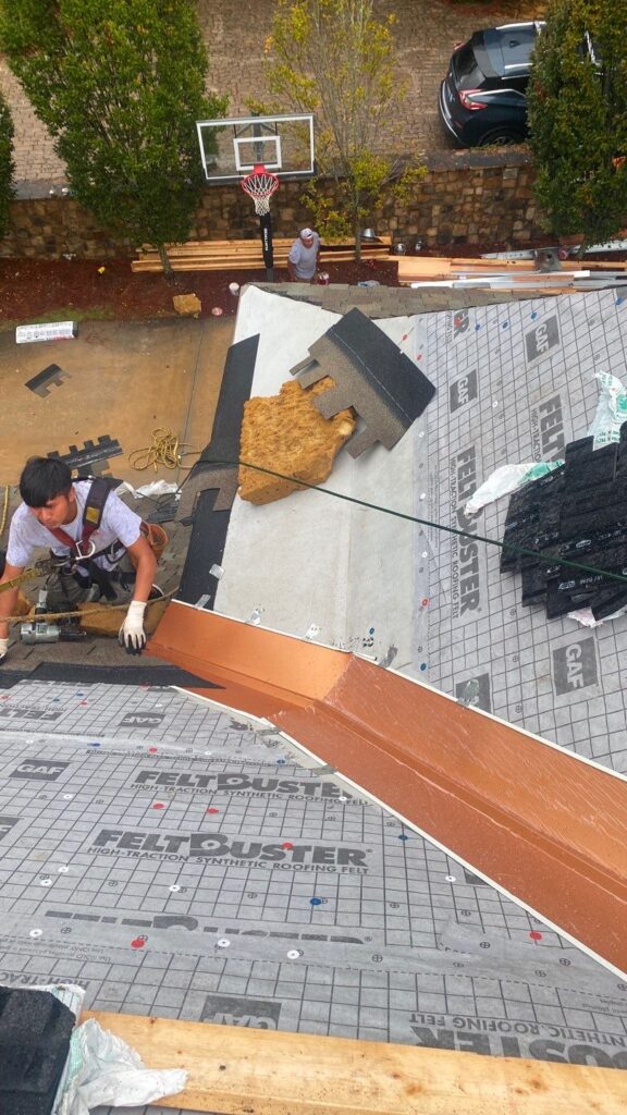 Closed Valley vs. Open Valley: Let the Experts at Guyette Roofing Help You Decide 2 Installing an Open Valley with Copper